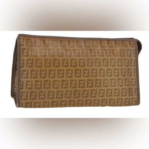 Fendi Tan Monogram Clutch/Pouch with COA - Picture 11 of 12